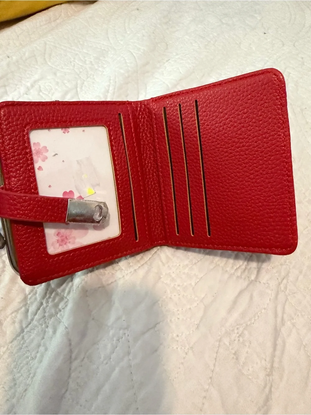 Red Leather Compact Wallet - Unbranded